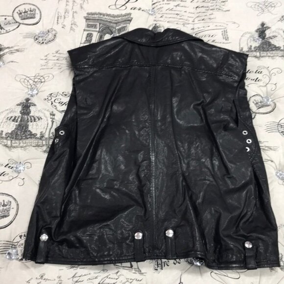 DIESEL DROPPET Sleeveless Leather Jacket - Picture 11 of 11